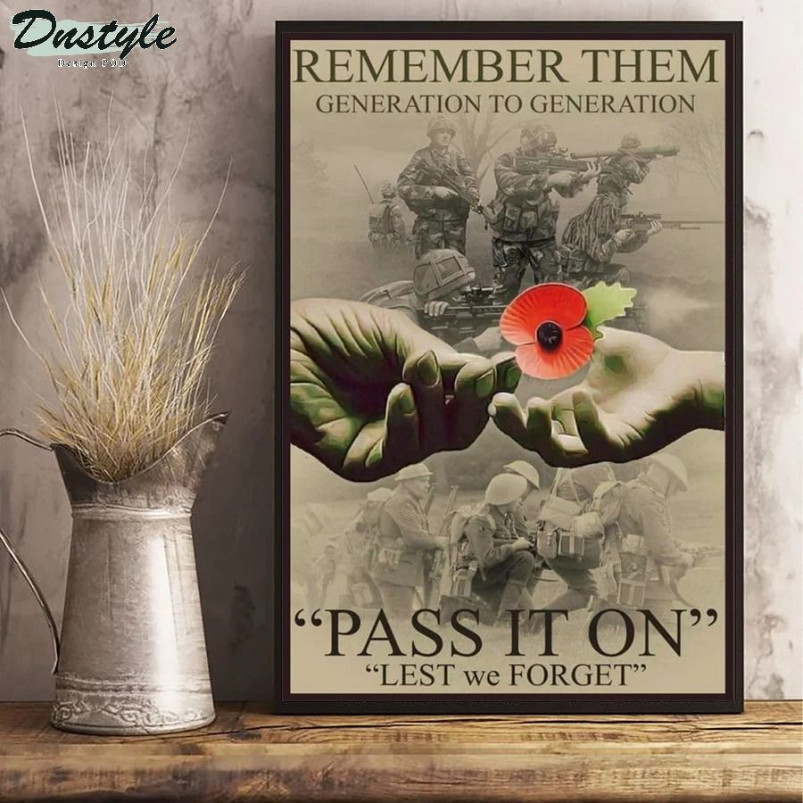 Veteran Poppy Remember Them Generation To Generation Poster 1