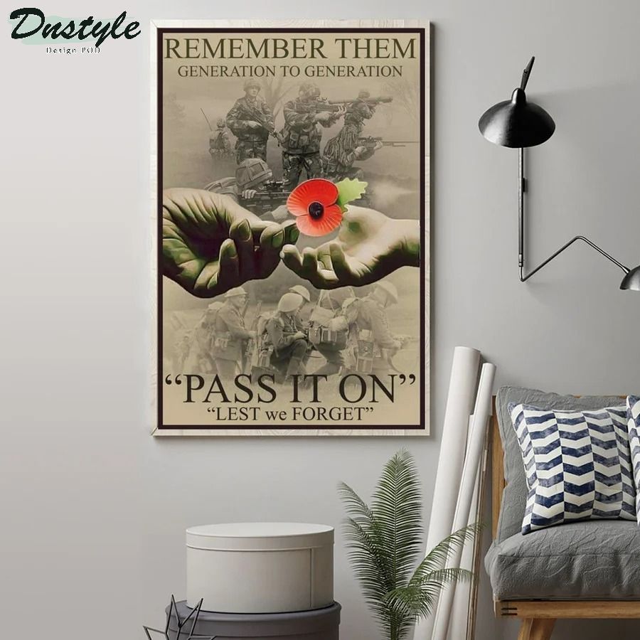 Veteran Poppy Remember Them Generation To Generation Poster 2