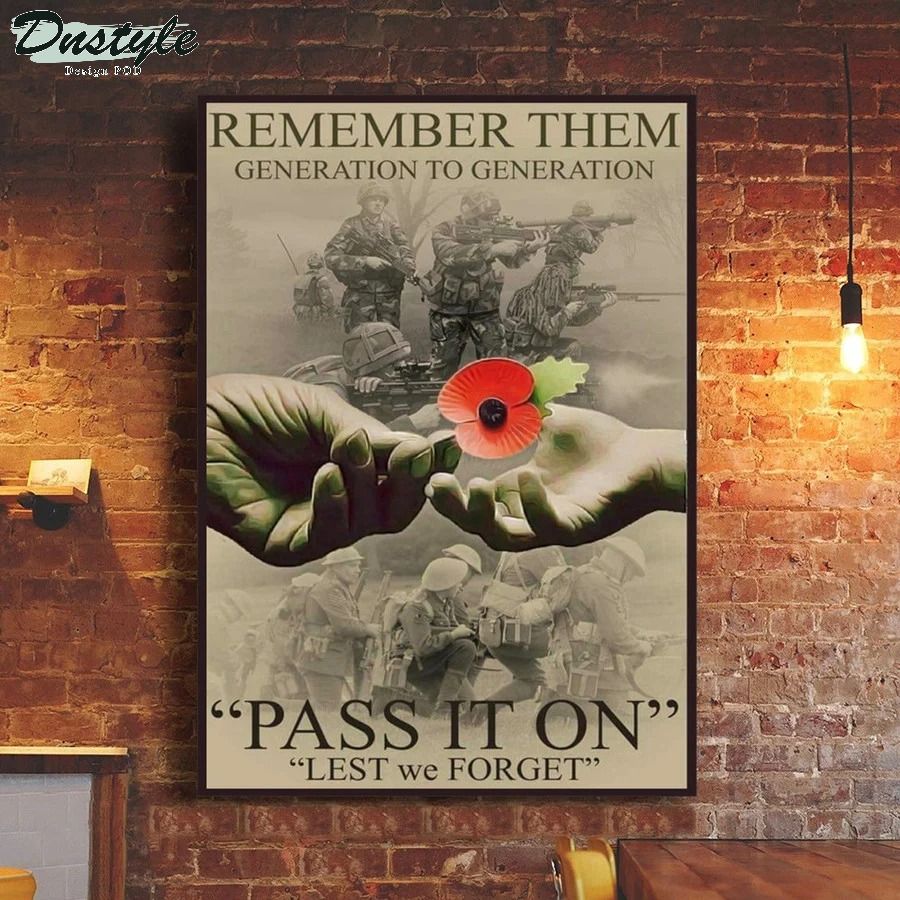 Veteran Poppy Remember Them Generation To Generation Poster