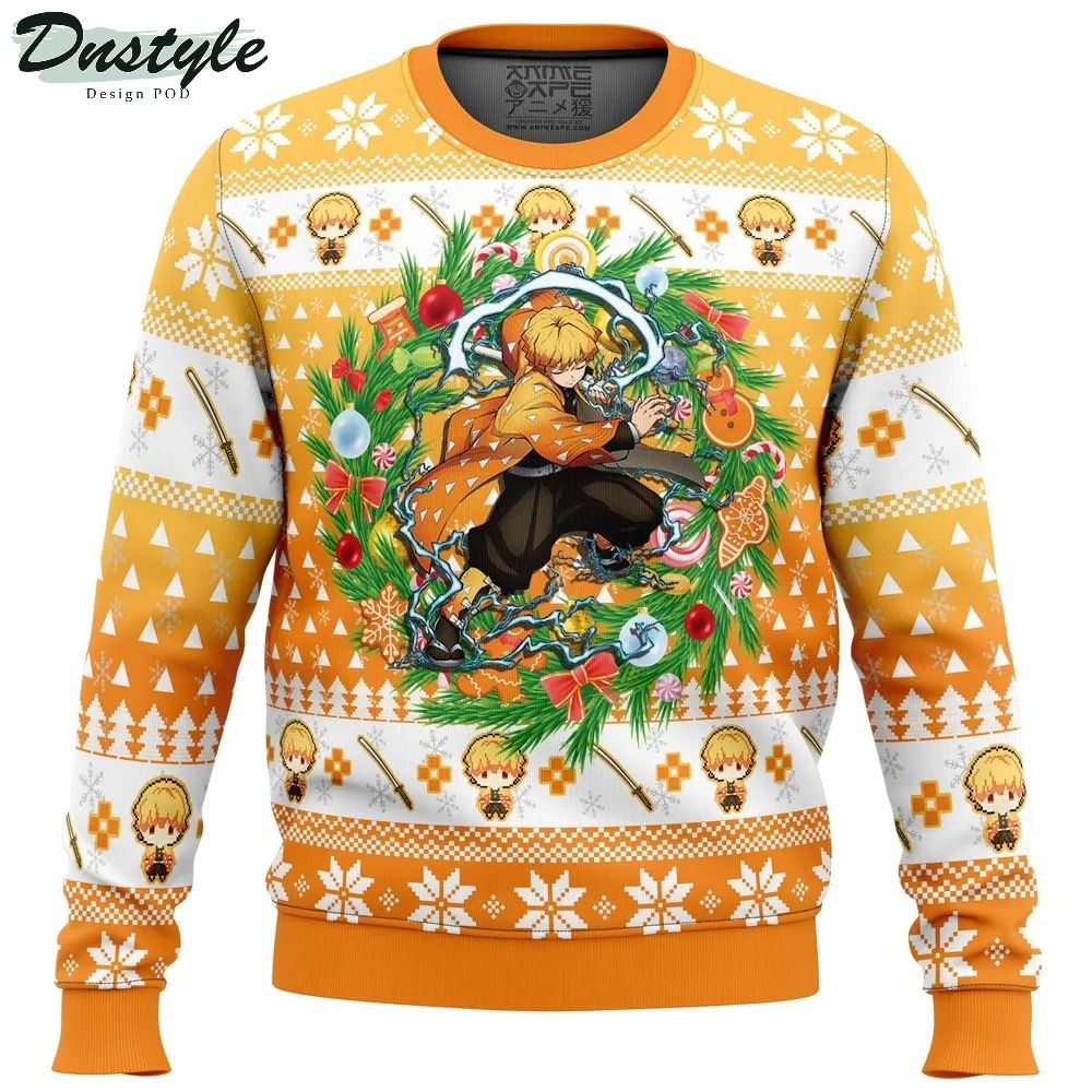 Zenitsu Agatsuma Demon Slayer Ugly Christmas Sweater