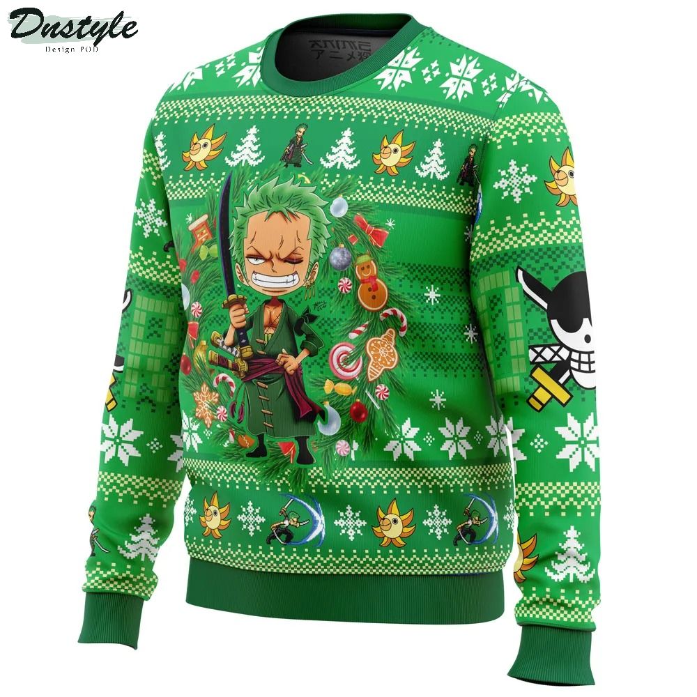 Zoro One Piece Ugly Christmas Sweater 1