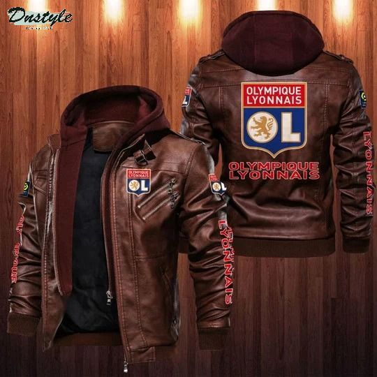 Olympique Lyonnais Hooded Leather Jacket