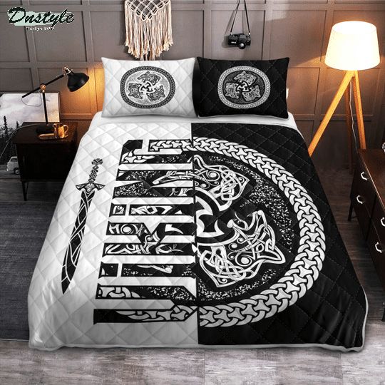 Viking Gear Wolf symbol of a Viking Quilt Bedding Set