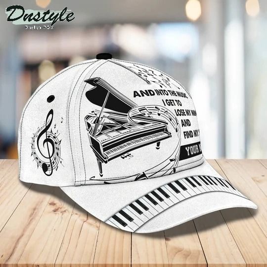 Piano and into the music I get to loose my mind and find my soul personalized cap