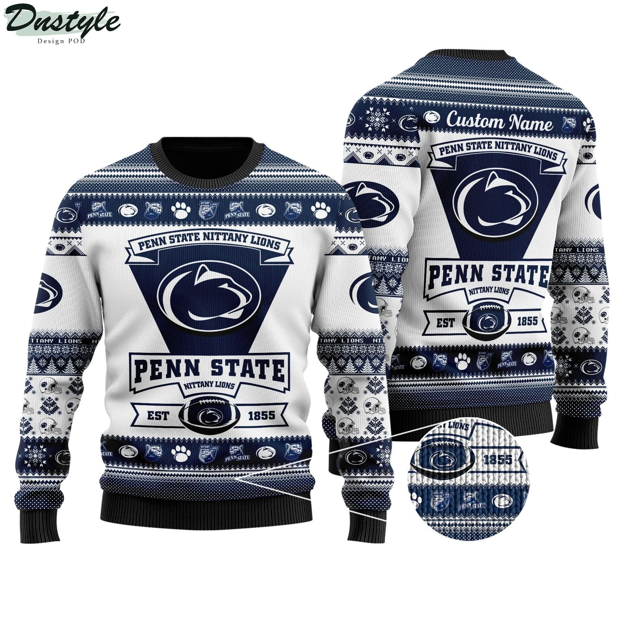 Penn State Nittany Lions Football Team Logo Personalized Ugly Christmas Sweater