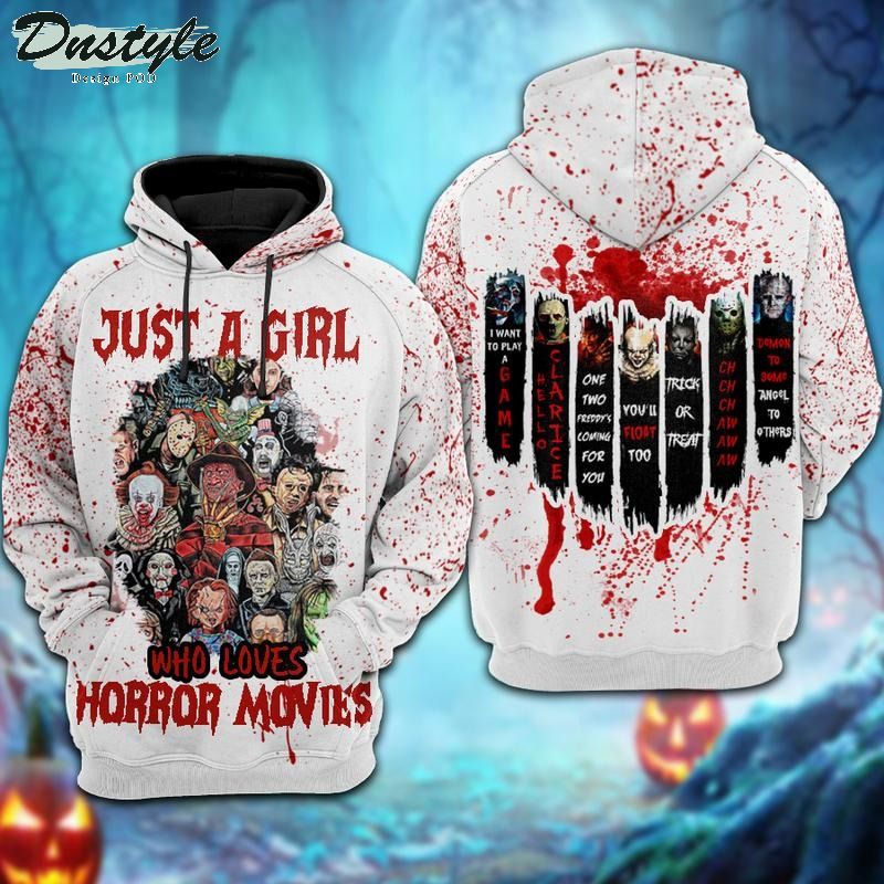 Just a Girl Who Loves Horror Movies 3D Unisex Hoodie