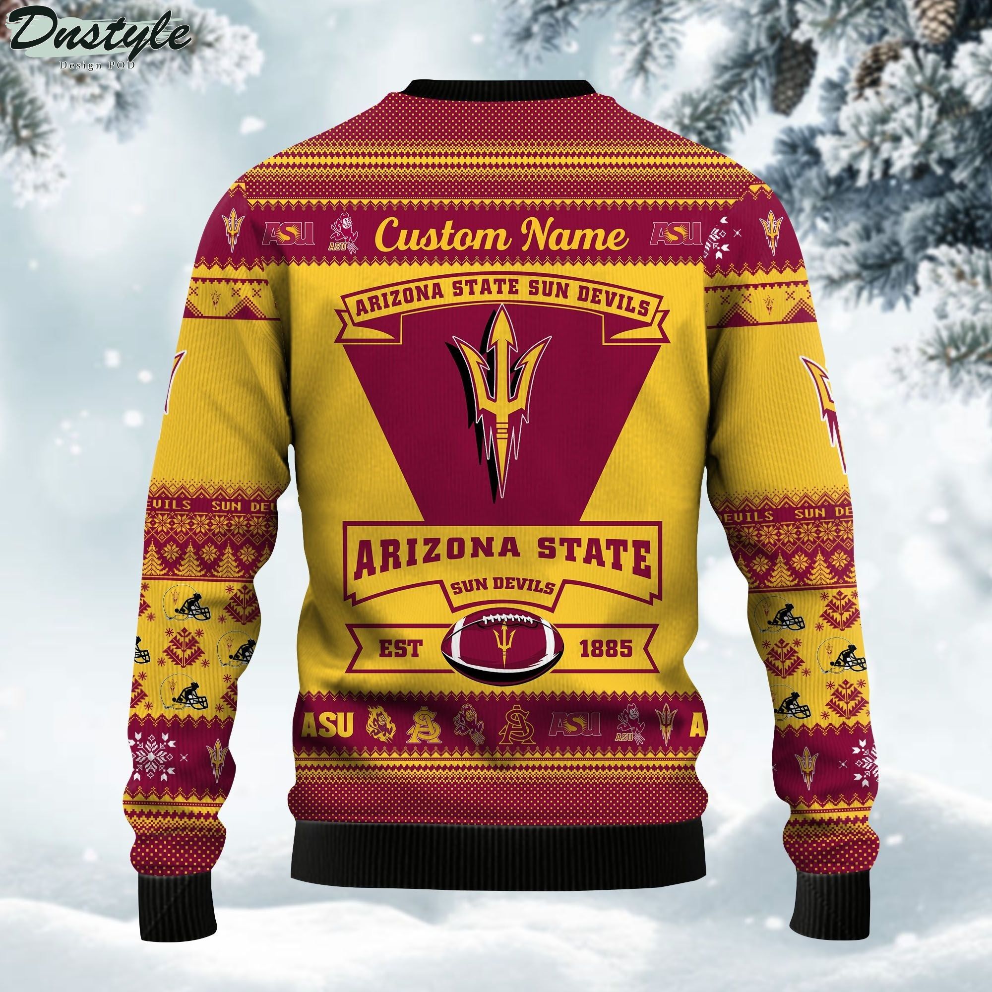 Arizona State Sun Devils Football Team Logo Personalized Ugly Christmas Sweater