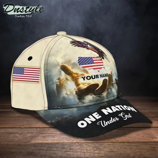 One nation under god america eagle custom name cap