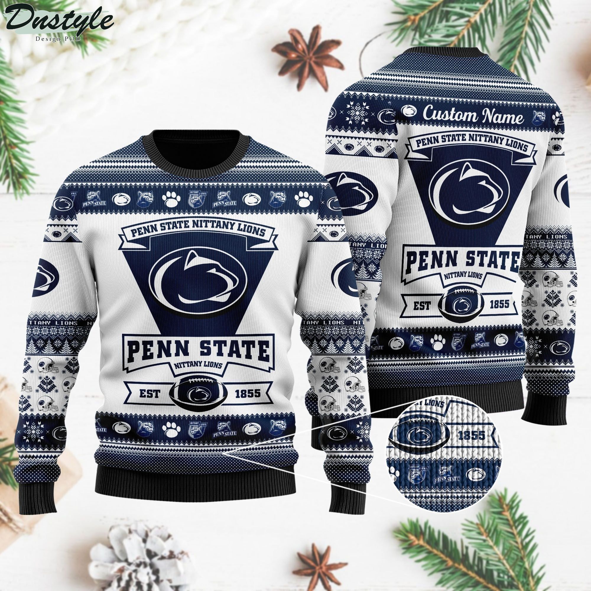 Penn State Nittany Lions Football Team Logo Personalized Ugly Christmas Sweater