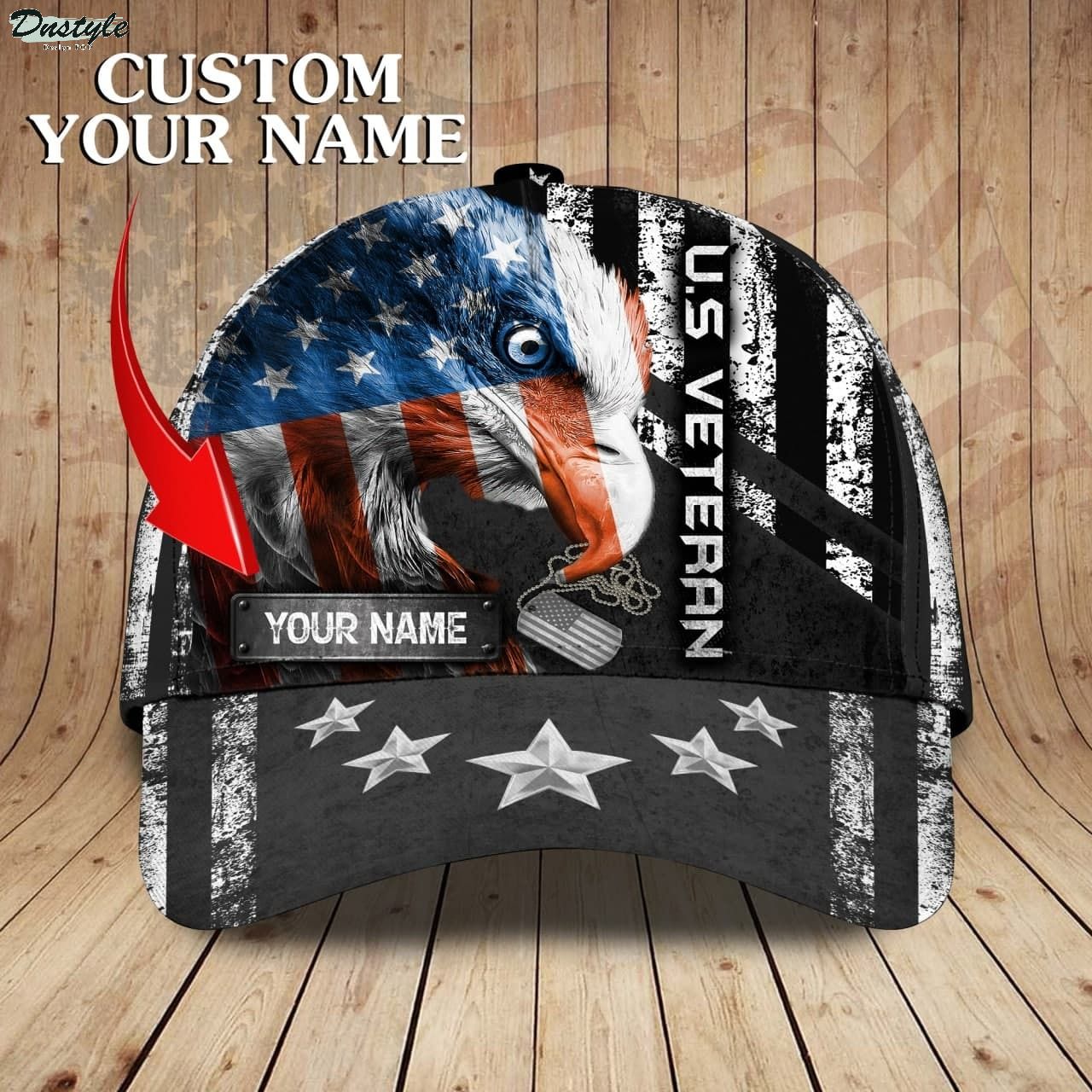 U.S veteran personalized name cap