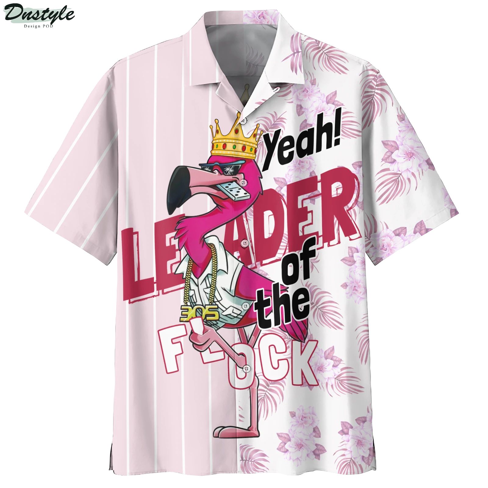 Flamingo yeah leader of the flock hawaiian shirt and short