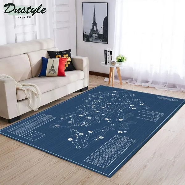 Winged foot golf club course area rug