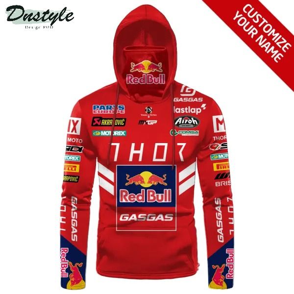 Red bull ktm factory racing 3d personalized red mask hoodie