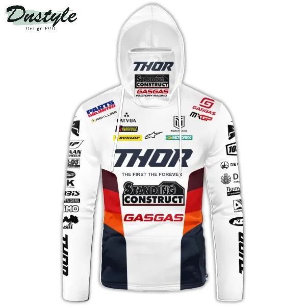 Standing constuct gasgas factory racing 3d personalized white mask hoodie