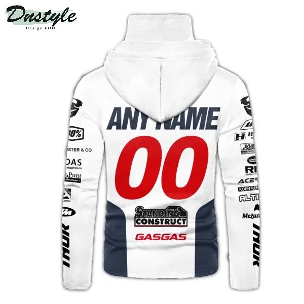 Standing constuct gasgas factory racing 3d personalized white mask hoodie