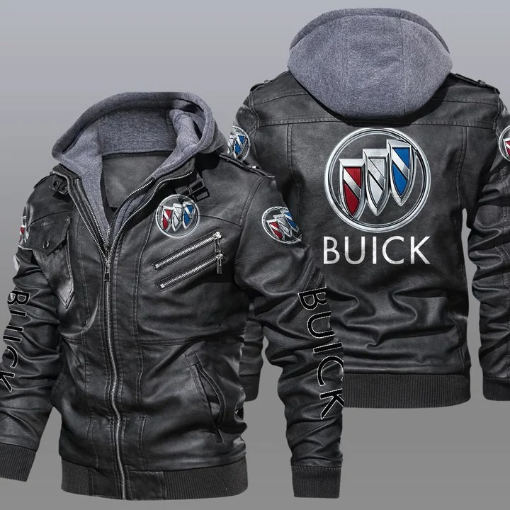 Buick hooded leather jacket