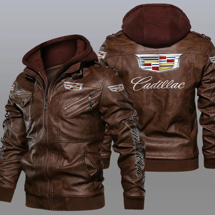 Cadillac hooded leather jacket 1 