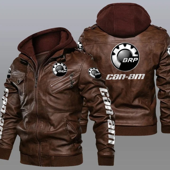Can-am motorcycles hooded leather jacket 1