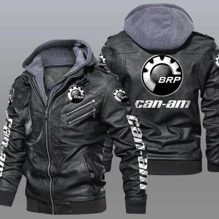 Can-am motorcycles hooded leather jacket