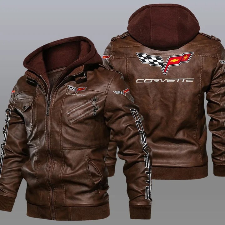 Chevrolet corvette hooded leather jacket 1