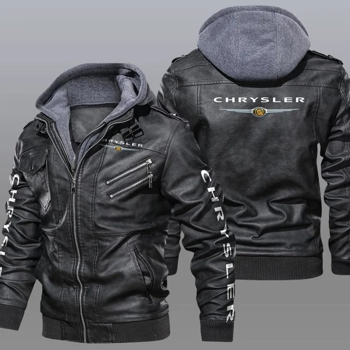 Chrysler hooded leather jacket