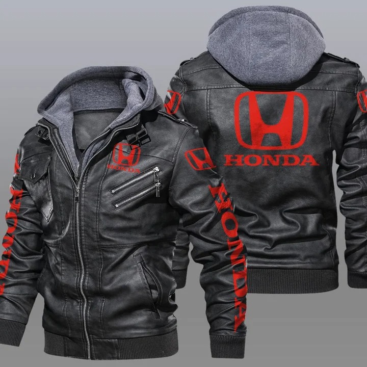 Honda hooded leather jacket