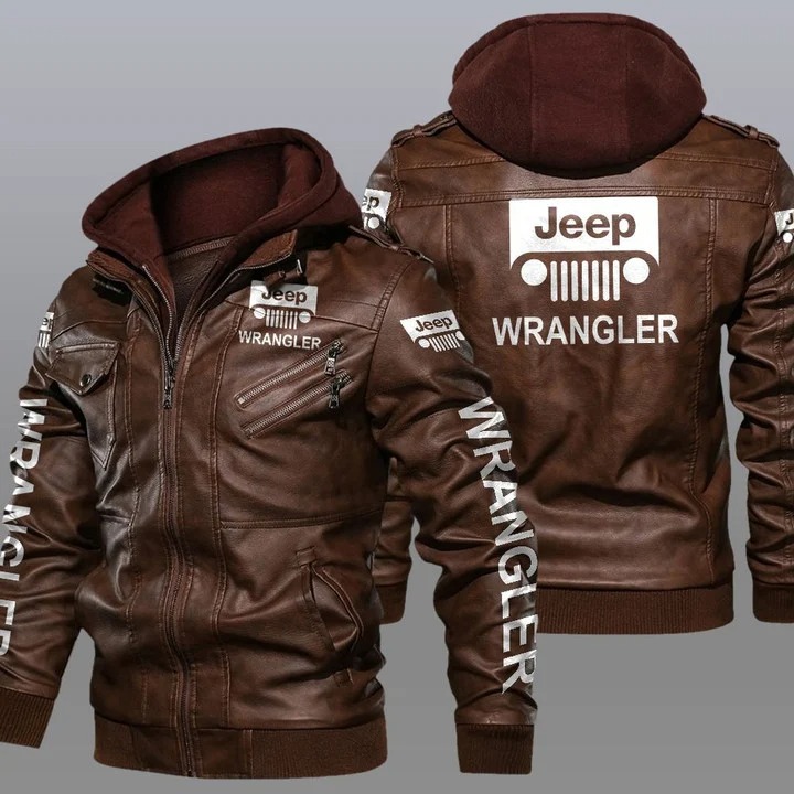 Jeep wrangler hooded leather jacket