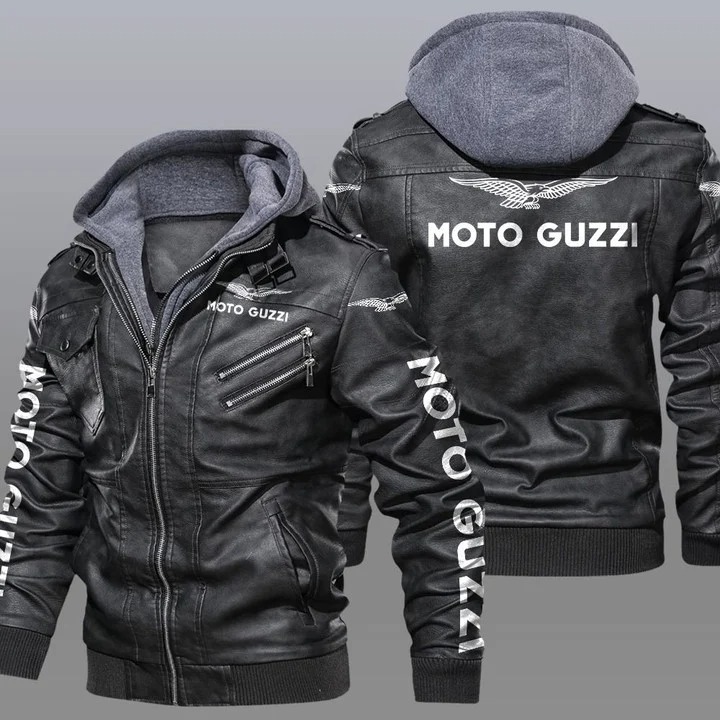 Moto guzzi hooded leather jacket