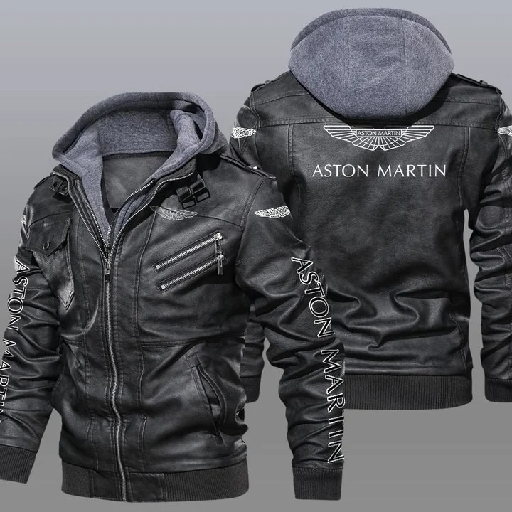 Aston martin hooded leather jacket