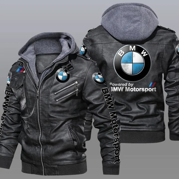 BMW hooded leather jacket