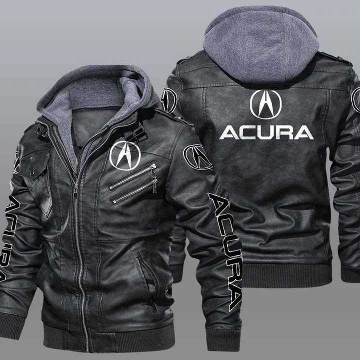 Acura hooded leather jacket