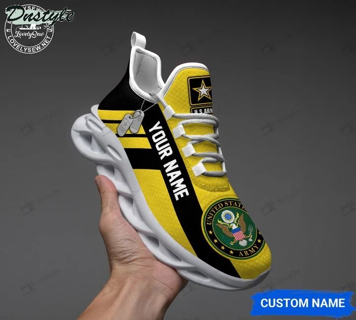 Soldier veteran yellow personalized max soul shoes