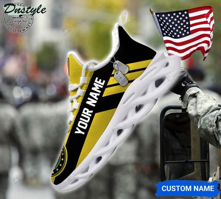 U.S Army force yellow personalized max soul shoes