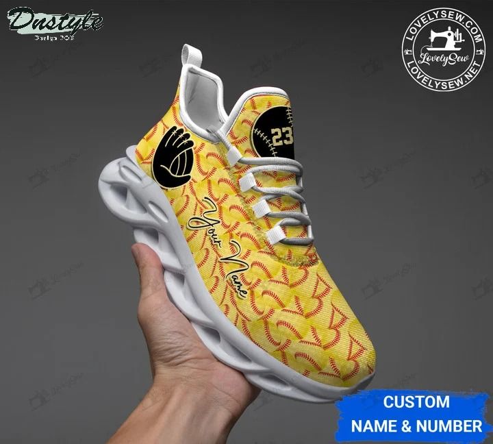 Softball gloves yellow ball personalized max soul shoes