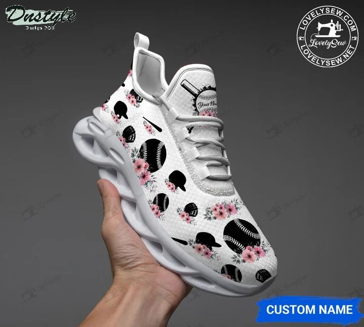 Baseball flowers personalized max soul shoes