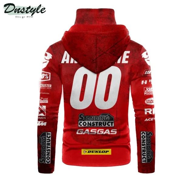 Standing constuct gasgas factory racing 3d personalized red mask hoodie
