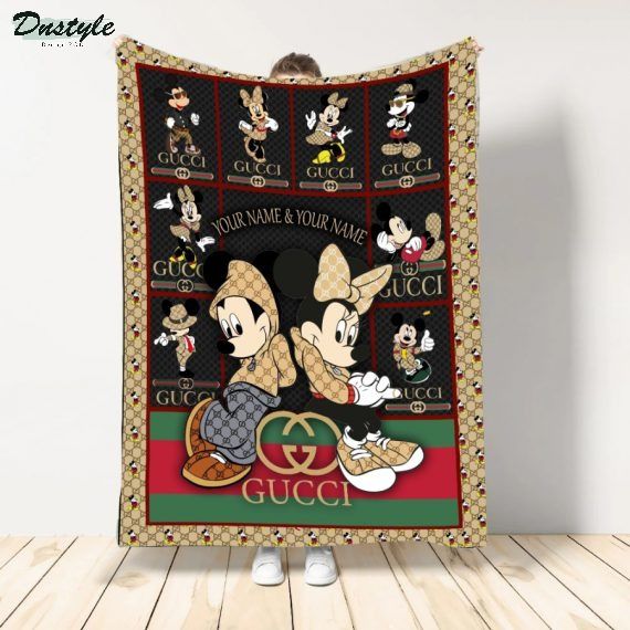Mickey And Minnie Gucci Personalized Sherpa And Quilt Blanket