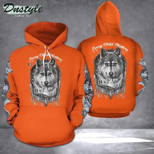 Nativeal Orange Shirt Day Every Child Matters Wolf 3D Hoodie