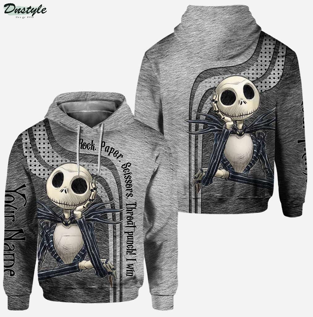 Personalized Nightmare Rock Paper Scissors Throat Punch I Win Hoodie And Legging 1