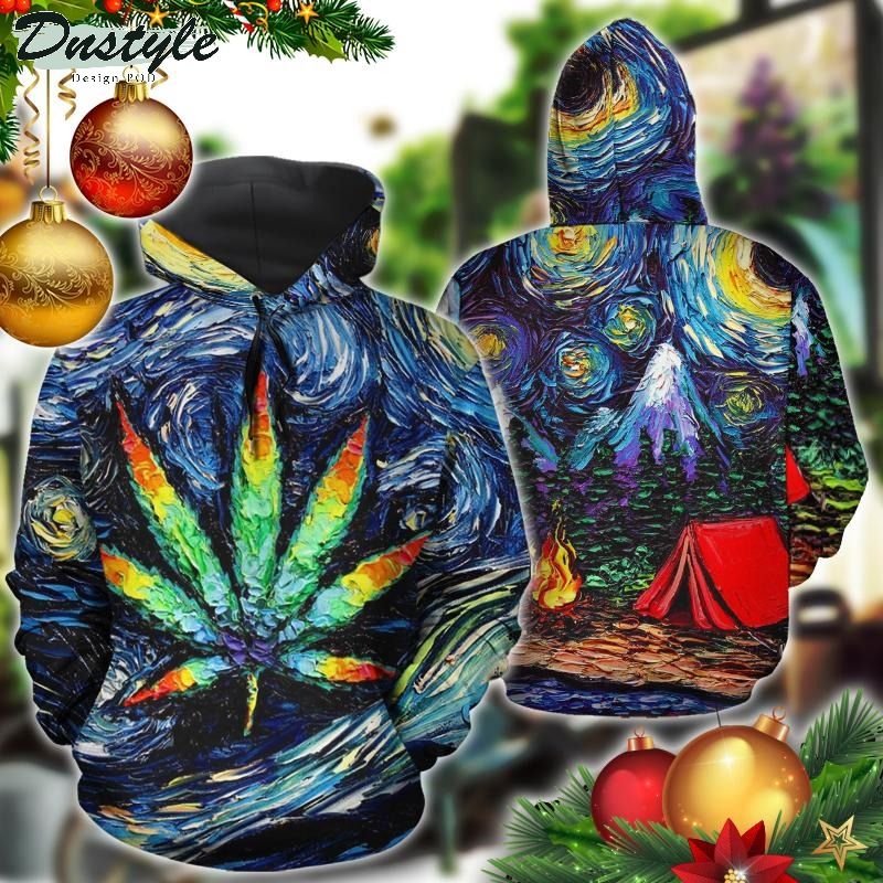 Starry night staring into weed 3D unisex hoodie