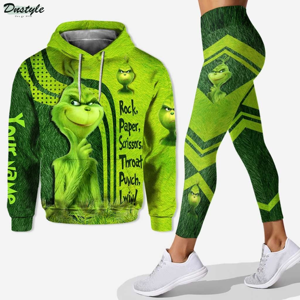 The Grinch Rock Paper Scrissors Throat Punch I Win Personalized Hoodie and Legging