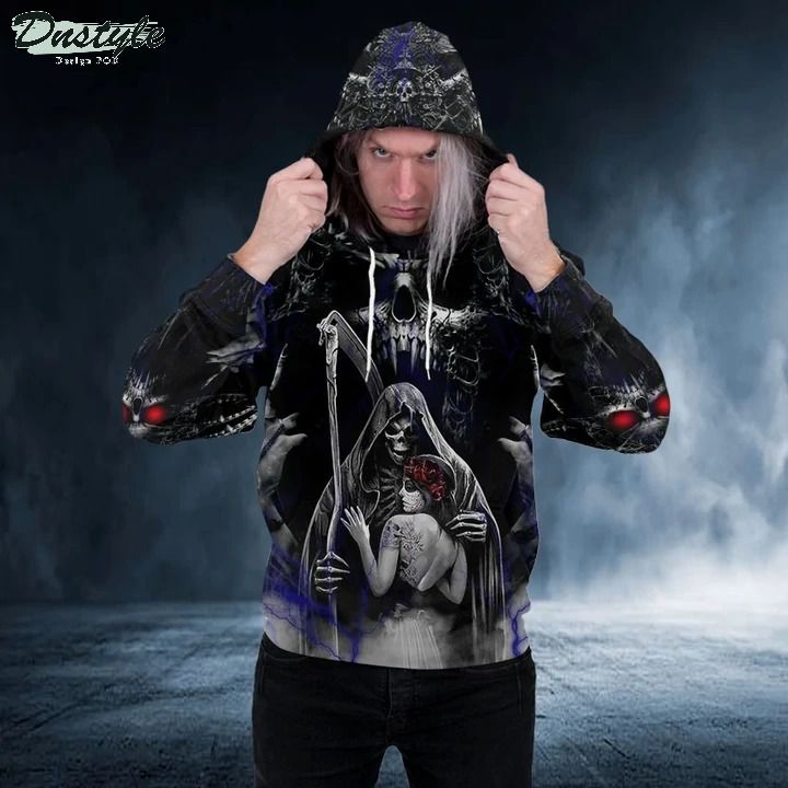 The death King Couple Skull 3D All Over Printed Hoodie 1