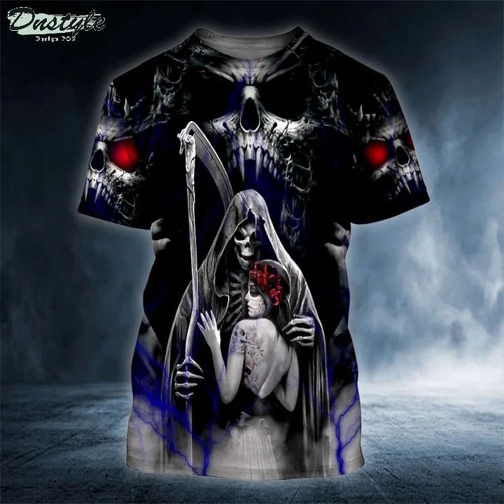 The death King Couple Skull 3D All Over Printed Hoodie 3