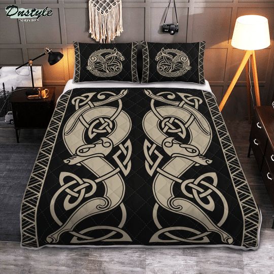 The sons of fenrir skoll and hati viking quilt bedding set