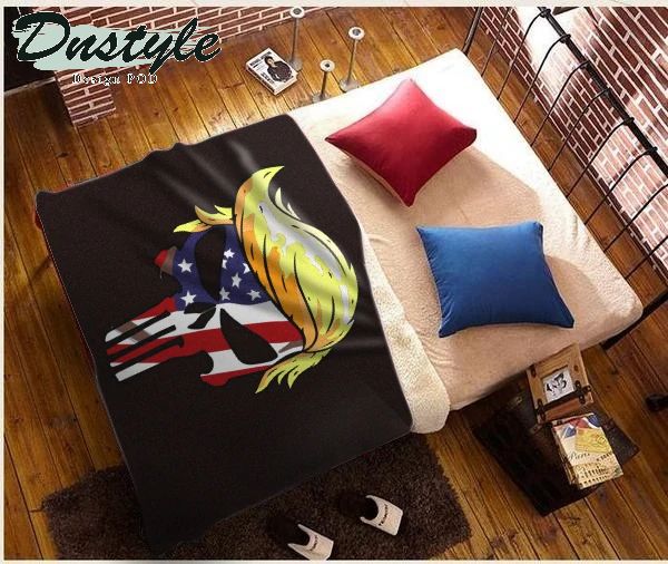 Punisher Trump USA Flag Fleece Blanket