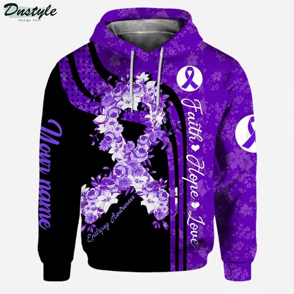 Epilepsy Awareness Faith Hope Love Personalized Hoodie and Legging