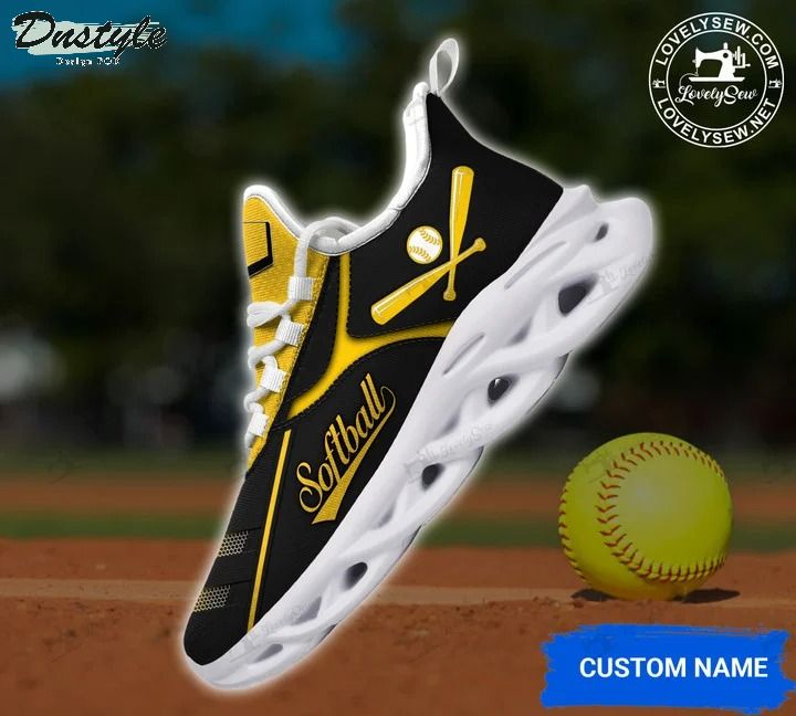 Softball yellow personalized max soul shoes