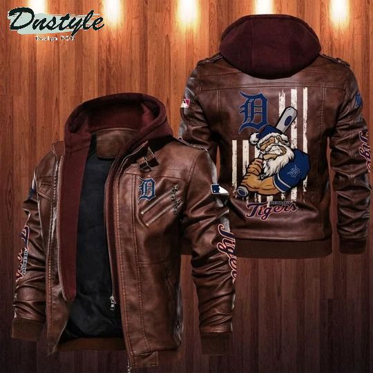 Detroit Tigers MLB santa leather jacket