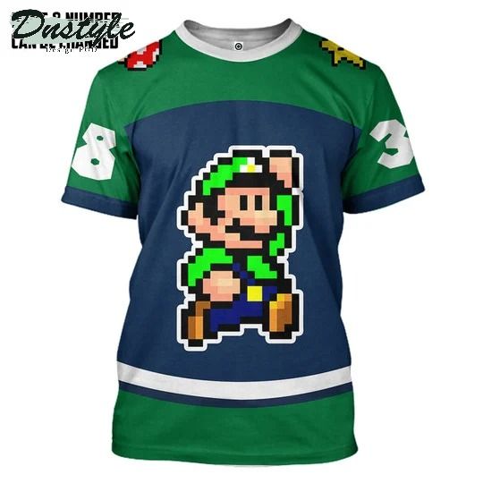 Luigi sports ver 2 custom name and number 3d hoodie
