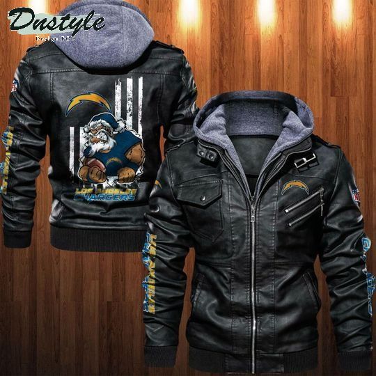 Los Angeles Chargers NFL santa leather jacket